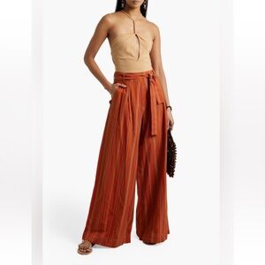 NWOT Vanessa Bruno size 8 Striped Red and Orange Wide-Leg Pants